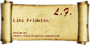 Lihi Fridolin névjegykártya